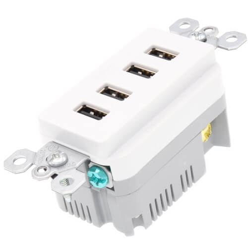 Main product image of Radiant 4-Port USB Charger - White (4.2A)