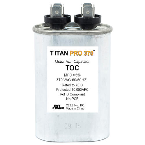 TOC10B - Titan Pro TOC10B - 10 MFD Oval Motor Run Capacitor, Bulk (370V)