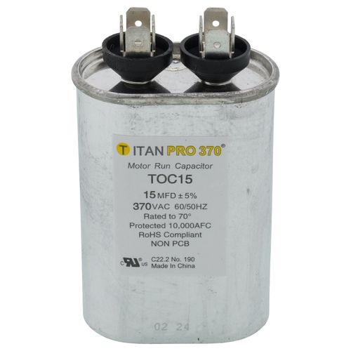 Main product image of 15 MFD Oval Motor Run Capacitor (370V)