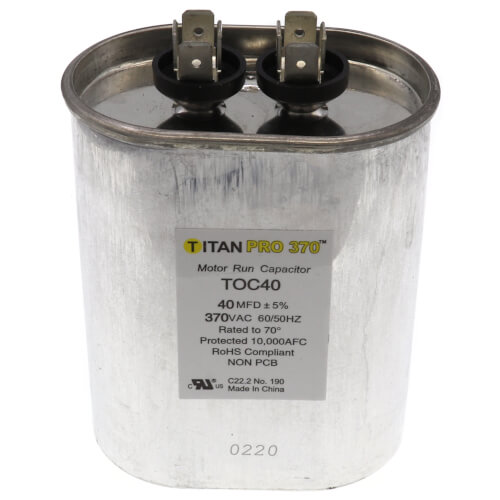 Main product image of 40 MFD Oval Motor Run Capacitor (370V)