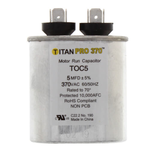 5 MFD Oval Motor Run Capacitor (370V)
