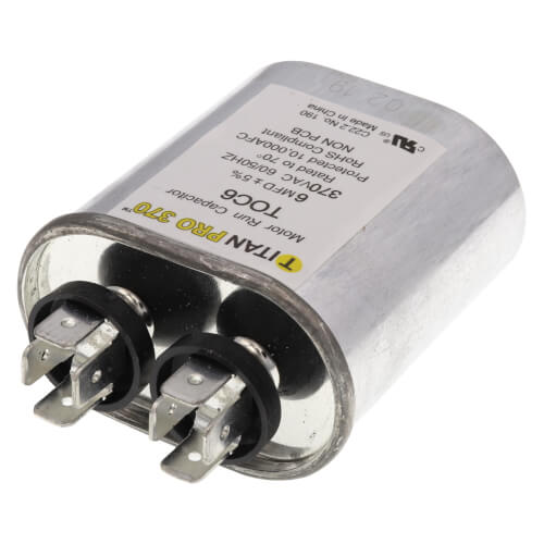 6 MFD Oval Motor Run Capacitor (370V)