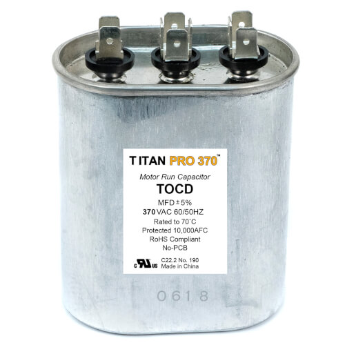 Main product image of 25/5 MFD Oval Dual Motor Run Capacitor (370V)