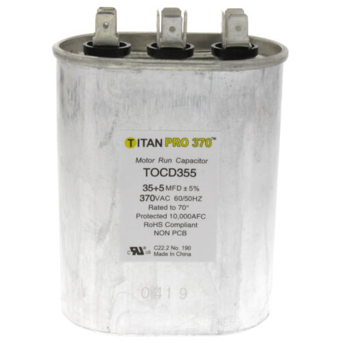 Main product image of 35/5 MFD Oval Dual Motor Run Capacitor (370V)