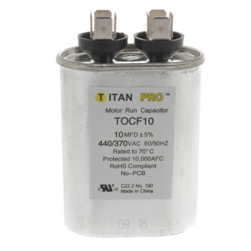 Main product image of 10 MFD Oval Motor Run Capacitor (440/370V)
