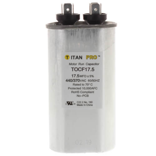 Main product image of 17.5 MFD Oval Motor Run Capacitor (440/370V)