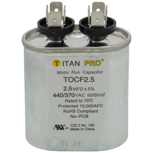 Main product image of 2.5 MFD Oval Motor Run Capacitor (440/370V)