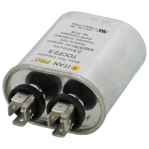 Main product image of 2.5 MFD Oval Motor Run Capacitor (440/370V)