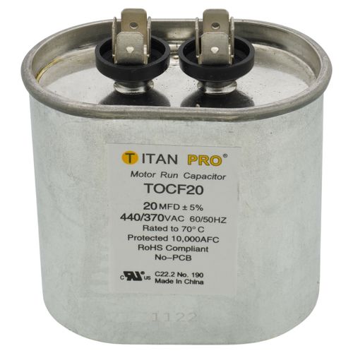 Main product image of 20 MFD Oval Motor Run Capacitor (440/370V)