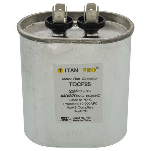 Main product image of 25 MFD Oval Motor Run Capacitor (440/370V)