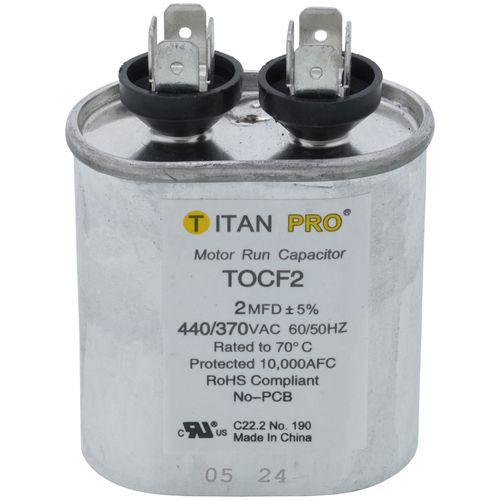 Main product image of 2 MFD Oval Motor Run Capacitor (440/370V)