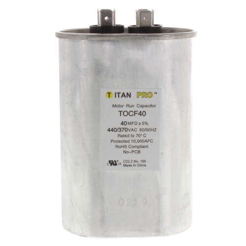Main product image of 40 MFD Oval Motor Run Capacitor (440/370V)