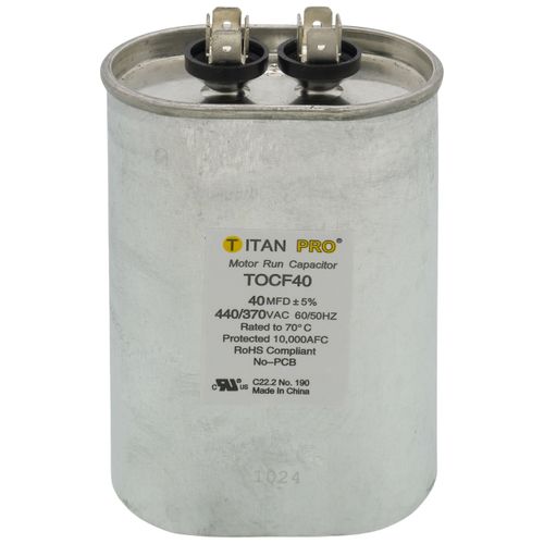 Main product image of 40 MFD Oval Motor Run Capacitor (440/370V)