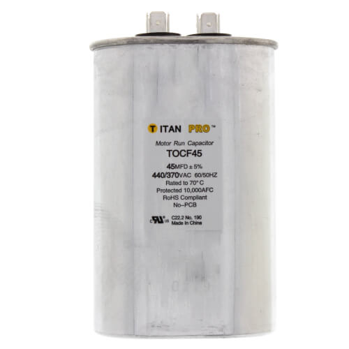 Main product image of 45 MFD Oval Motor Run Capacitor (440/370V)