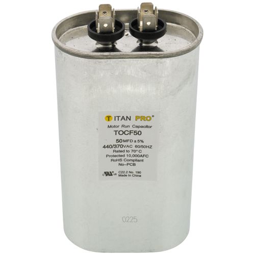 Main product image of 50 MFD Oval Motor Run Capacitor (440/370V)