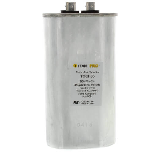 Main product image of 55 MFD Oval Motor Run Capacitor (440/370V)