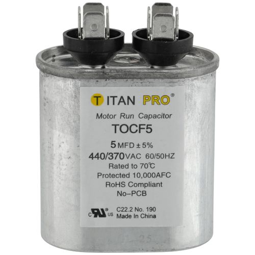 Main product image of 5 MFD Oval Motor Run Capacitor (440/370V)