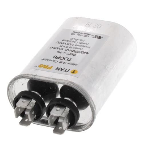 6 MFD Oval Motor Run Capacitor (440/370V)