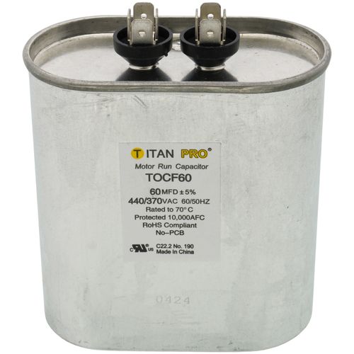 Main product image of 60 MFD Oval Motor Run Capacitor (440/370V)