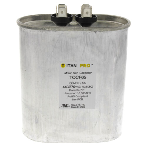 Main product image of 65 MFD Oval Motor Run Capacitor (440/370V)