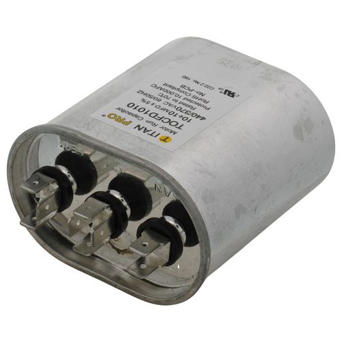 Main product image of 10/10 MFD Oval Dual Motor Run Capacitor (440/370V)