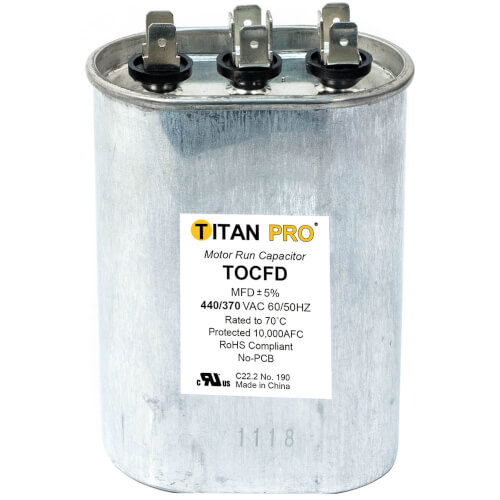 Main product image of 30/4 MFD Oval Dual Motor Run Capacitor (440/370V)