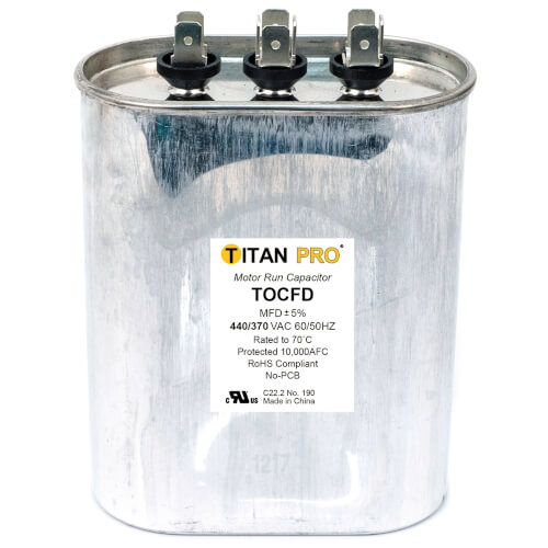 Main product image of 35/3 MFD Oval Dual Motor Run Capacitor (440/370V)