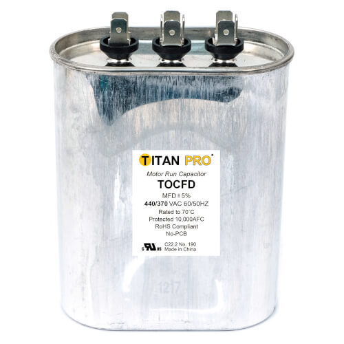 Main product image of 35/4 MFD Oval Dual Motor Run Capacitor (440/370V)
