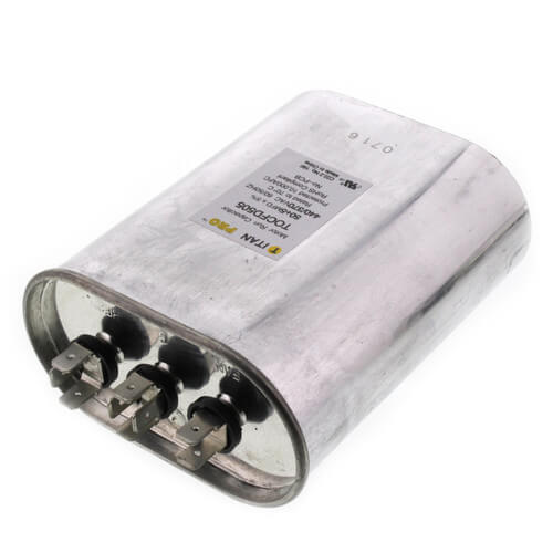 Main product image of 50/5 MFD Oval Dual Motor Run Capacitor (440/370V)