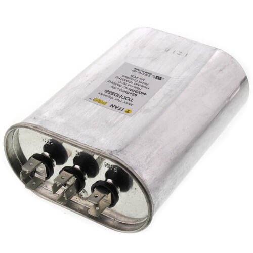 Main product image of 55/5 MFD Oval Dual Motor Run Capacitor (440/370V)