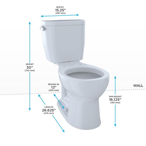 Main product image of Entrada Two-Piece Round 1.28 GPF Universal Height Toilet, Cotton White - CST243EF#01
