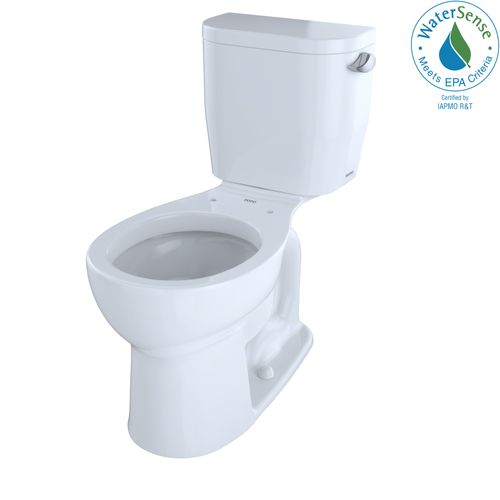 Main product image of Entrada Two-Piece Round 1.28 GPF Universal Height Toilet with Right-Hand Trip Lever, Cotton White - CST243EFR#01