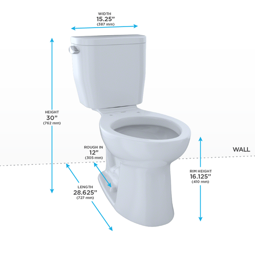 CST244EF-01 - TOTO CST244EF-01 - Entrada Two-Piece Elongated 1.28 GPF ...