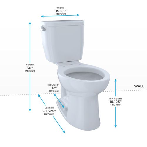 Main product image of Entrada Two-Piece Elongated 1.28 GPF Universal Height Toilet, Cotton White - CST244EF#01