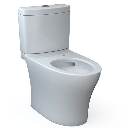 Main product image of Aquia IV Two-Piece Elongated Dual Flush 1.28 and 0.9 GPF Skirted Toilet with CEFIONTECT, Cotton White - CST446CEMGN#01