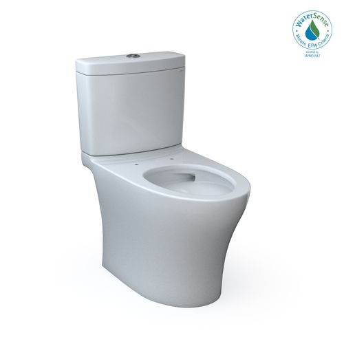 Main product image of Aquia IV Two-Piece Elongated Dual Flush 1.28 and 0.9 GPF Skirted Toilet with CEFIONTECT, Cotton White - CST446CEMGN#01