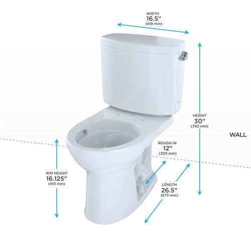 Main product image of Drake II Two-Piece Round 1.28 GPF Universal Height Toilet with CEFIONTECT and Right-Hand Trip Lever, Cotton White - CST453CEFRG#01