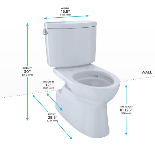 Main product image of Vespin II Two-Piece Elongated 1.28 GPF Universal Height Skirted Design Toilet with CEFIONTECT, Cotton White - CST474CEFG#01