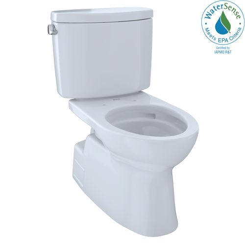 Main product image of Vespin II Two-Piece Elongated 1.28 GPF Universal Height Skirted Design Toilet with CEFIONTECT, Cotton White - CST474CEFG#01