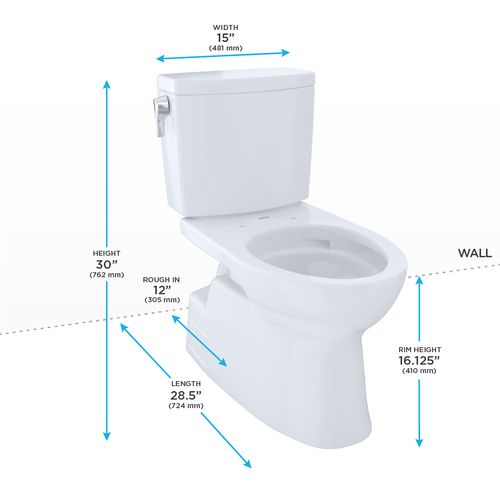 Main product image of Vespin II 1G Two-Piece Elongated 1.0 GPF Universal Height Skirted Design Toilet with CEFIONTECT, Cotton White - CST474CUFG#01