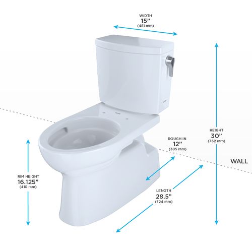 Main product image of Vespin II 1G Two-Piece Elongated 1.0 GPF Universal Height Skirted Toilet with CEFIONTECT and Right-Hand Trip Lever, Cotton White - CST474CUFRG#01