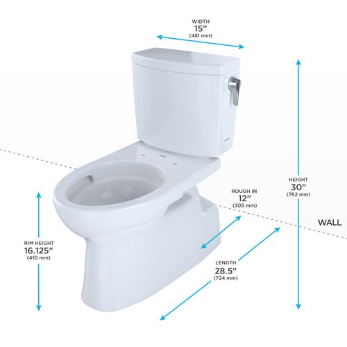 Main product image of Vespin II 1G Two-Piece Elongated 1.0 GPF Universal Height Skirted Toilet with CEFIONTECT and Right-Hand Trip Lever, Cotton White - CST474CUFRG#01