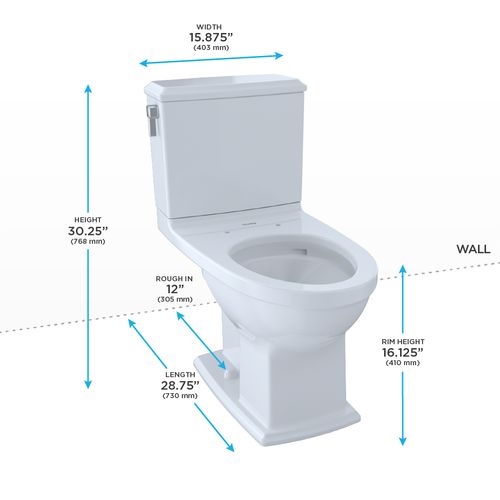 Main product image of Connelly Two-Piece Elongated Dual-Max, Dual Flush 1.28 and 0.9 GPF Universal Height Toilet with CEFIONTECT, Cotton White - CST494CEMFG#01