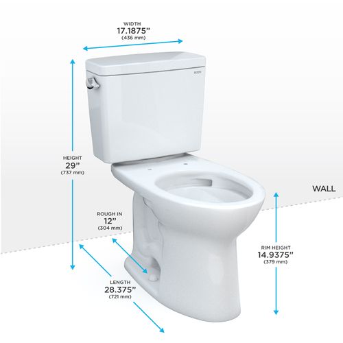 Main product image of Drake Two-Piece Elongated 1.6 GPF TORNADO FLUSH Toilet, Ebony - CST776CS#51