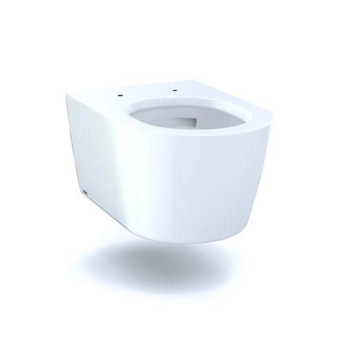 Main product image of RP Wall-Hung Contemporary D-Shape Dual Flush 1.28 and 0.9 GPF Toilet with CEFIONTECT, Cotton White - CT447CFG#01