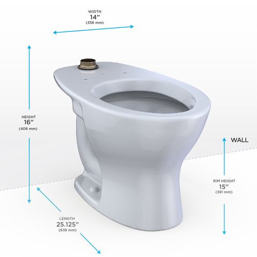 Main product image of TORNADO FLUSH Commercial Flushometer Floor-Mounted Toilet, Elongated, Cotton White - CT725CU#01
