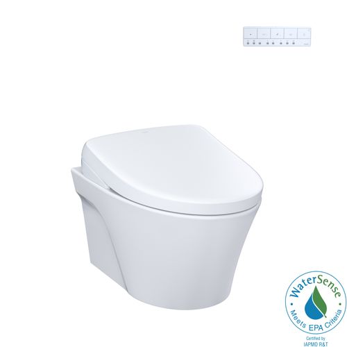 Main product image of WASHLET+ AP Wall-Hung Elongated Toilet with S7 Contemporary Bidet Seat and DuoFit In-Wall 0.9 and 1.28 GPF Dual-Flush Tank System, Matte Silver - CWT4264726CMFG#MS