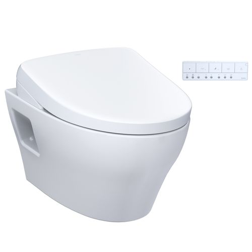 Main product image of WASHLET+ EP Wall-Hung Elongated Toilet with S7 Contemporary Bidet Seat and DuoFit In-Wall 0.9 and 1.28 GPF Dual-Flush Tank System, Matte Silver - CWT4284726CMFG#MS