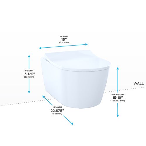 Main product image of RP Wall-Hung D-Shape Toilet and DuoFit In-Wall 1.28 and 0.9 GPF Dual-Flush Tank System with Copper Supply, White Matte - CWT447247CMFG#WH