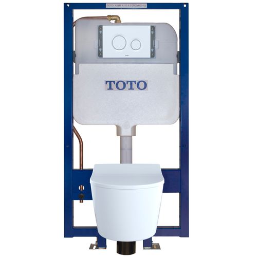 Main product image of RP Wall-Hung D-Shape Toilet and DuoFit In-Wall 1.28 and 0.9 GPF Dual-Flush Tank System with Copper Supply, White Matte - CWT447247CMFG#WH